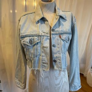 Levi’s reworked/distressed cropped jean jacket